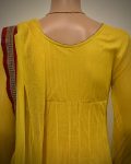 Yellow/Maroon Embroidered Long Kurti