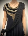 Black/gold stoned designer long kurti