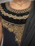 Black/gold stoned designer long kurti