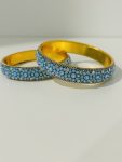 Blue/white stone bangle set