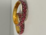 Pink/white stone bangle set