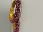 Pink/white stone bangle set