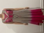 Pink/Grey Ambre flared salwar-Sleeveless