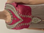 Pink/Grey Ambre flared salwar-Sleeveless